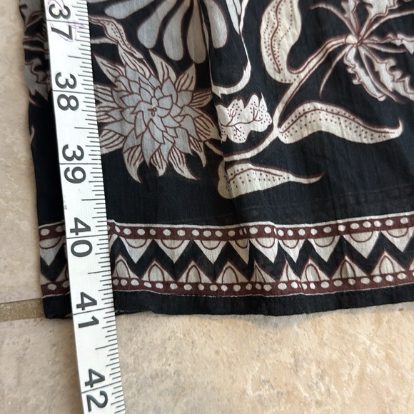 Joie Boho Black/Gray/BrownFloral Tiered Maxi Skirt w/Elastic Waist Size Large - Picture 11 of 11
